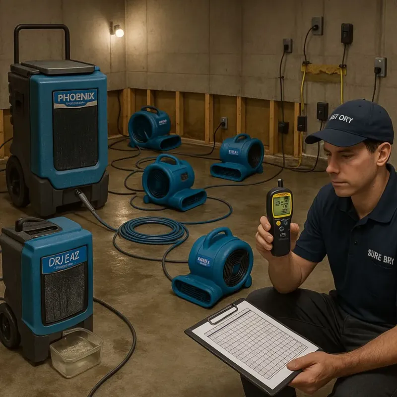 Structural Drying and Dehumidification process in Littlefield, TX
